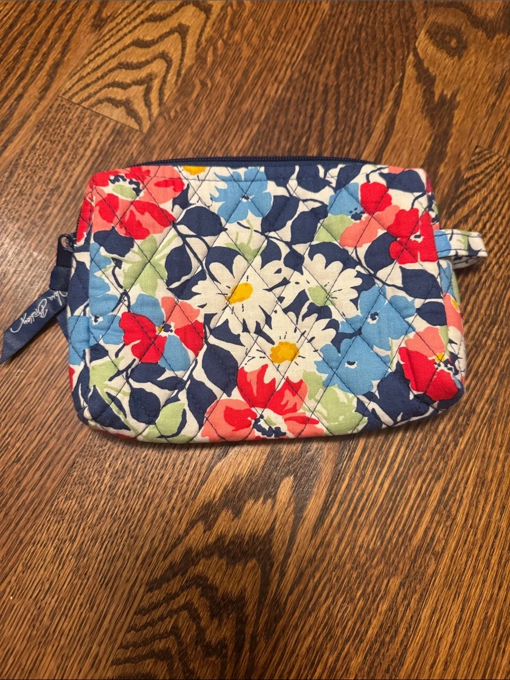 Vera Bradley Floral Quilted Cosmetic Pouch - Navy, Red, Blue, White, Green